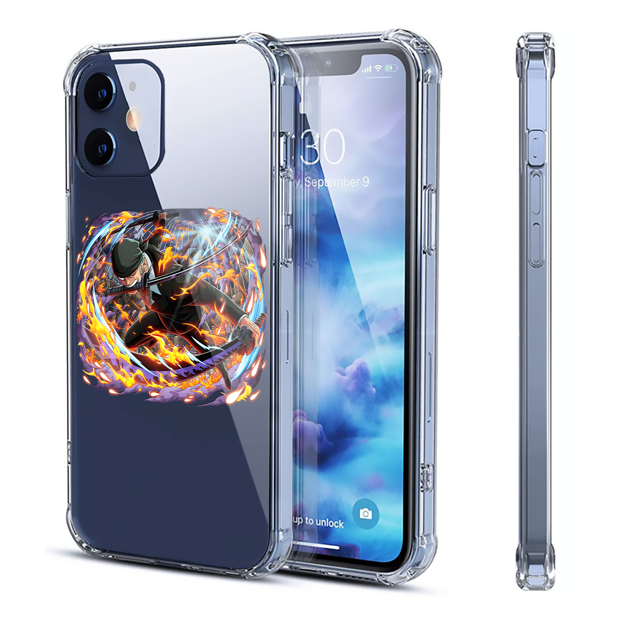 （画像用） ワンピース ロロノア・ゾロ ONE PIECE Roronoa Zoro 【iPhone 12シリーズ対応】透明スマホケース（クリアソフトケース）